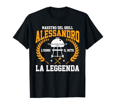 Barbecue Regali BBQ Maestro Griglia Alessandro Mito Leggenda Maglietta