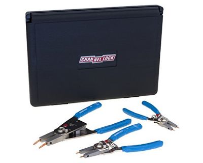 Channellock RT-3 Lot de 3 pinces à bagues de retenue convertibles Bleu