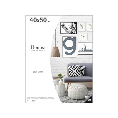 Homéa, Sous-Verre pour Photo ou Affiche 40 x H50 cm en Verre Transparent
