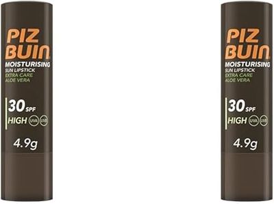 Piz Buin Stick Solare per Labbra Moisturising Protezione Alta 30SPF con Aloe Vera (Confezione da 2)