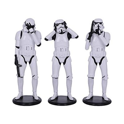 Nemesis Now Oryginalny szturmowiec trzy mądre figurki science fiction, białe, 14 cm