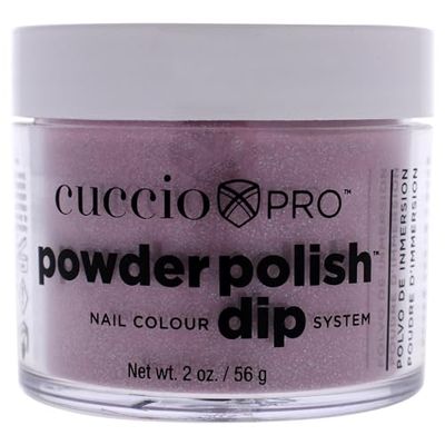 Cuccio Système de Trempage de Couleur pour Ongles Pro Powder Polish Rose avec Paillettes Argentées pour Femmes Poudre pour Ongles 2 oz