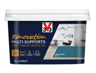 V33 Peinture rénovation multi-supports, Bleu batik 2L