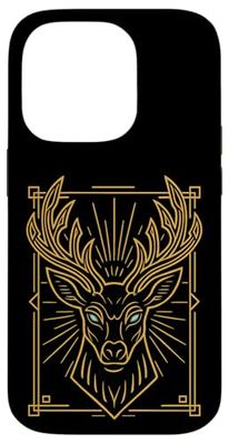 Art Deco Evil: Totemic Deer Head Symbol Case for iPhone 14 Pro