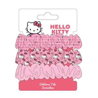Hello kitty Hair Scrunchies – 3-Pieces hair elastic tie for Kids, Girls & Women | No Breakage, Frizz Prevention & Cozy Hold for Ponytail | Perfect Hair Accessories for All Hair