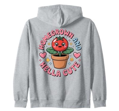 Pianta di pomodoro Kawaii coltivata in casa e Hella in vaso Felpa con Cappuccio