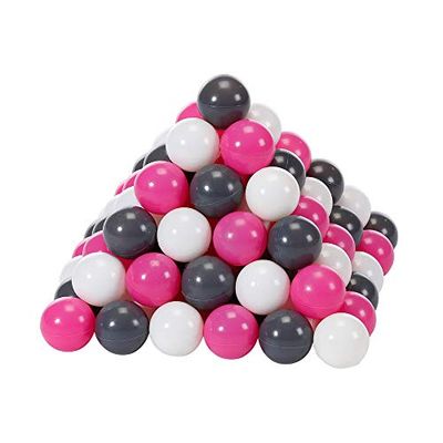 Knorrtoys 56757 - Juego de bolas de juguete (aprox. Diámetro de 6 cm – 100 bolas/crema/gris/rosa – sin plastificantes peligrosos – certificado TÜV , color/modelo surtido