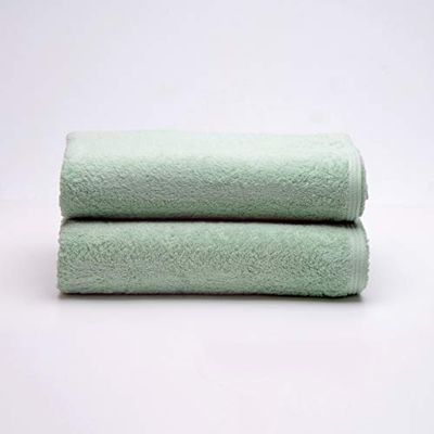 Sancarlos - Ocean, set di 2 asciugamani da lavabo, colore verde chiaro, dimensioni 50 x 100 cm
