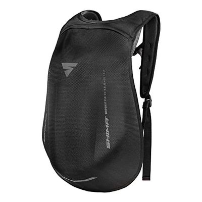 Shima AYRO Backpack - Mochila de moto aerodinámica ajustable de 24 litros, unisex, talla única, color negro, talla única
