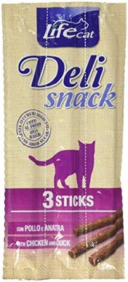 Life Cat Deli Snack Sticks, con Pollo e Anatra. Bandiera da 3 Sticks