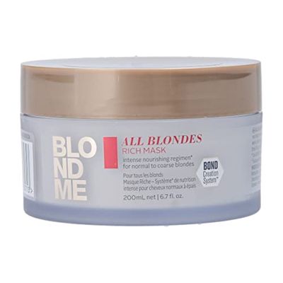 Schwarzkopf Blondme Keratin Restore All Blondes Rich masker, 200 ml, uniek, standaard