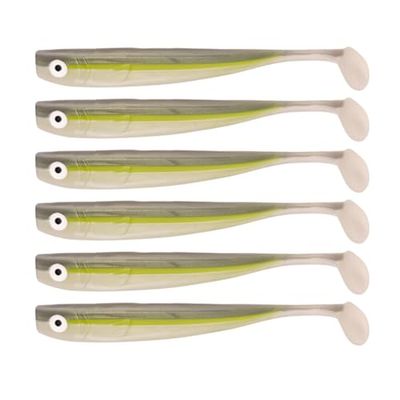 Zanderbait cintura da 9 cm, esca da pesca, esca artificiale, pesce luccioperca, esca morbida, esca in gomma, 6 pezzi.