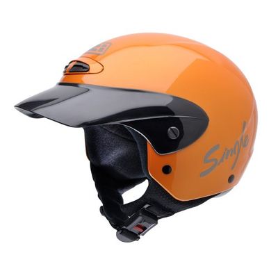 NZI Single Jr II Motorcycle Helmet, Orange, 52-53