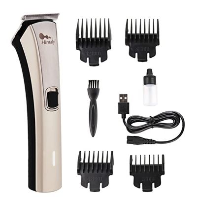 Himaly Rechargeable Hair Clippers, Professional Electric Cordless Hair Clippers Beard Trimmer Cordless Grooming Kit with 4 Guide Combs for Men and Women