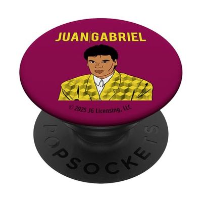 Ilustración de Juan Gabriel con chaqueta amarilla PopSockets PopGrip Adhesivo
