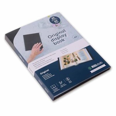 Rillstab Original - Álbum de 30 fundas internas, A5, color negro