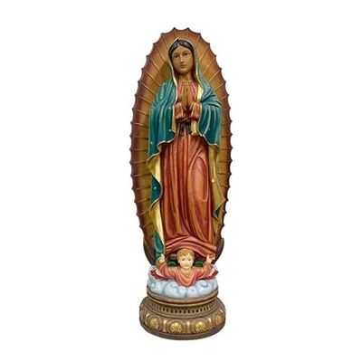 DRW Figura Virgen de Guadalupe Mexicana Resina Pintada a Mano 105 cm
