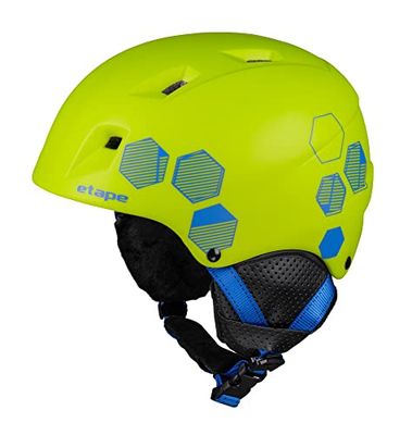 Etape 48/52 FR Ski Helmet Jeunesse Unisexe, Citron Vert/Bleu Mat, średni