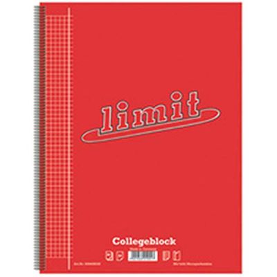 Collegeblok Limit A4+, Lin 28, geruit, linksrand, 80 Bl.