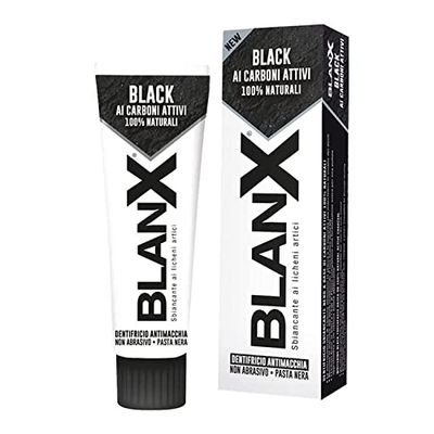 Blanx Pasta Dentifricio Sbiancante e Antimacchia ai Licheni Artici, Formula Nera, 75ml