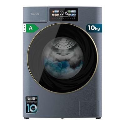 Cecotec Lavadora 10Kg Carga Frontal con Autodosis Bolero DressCode 10950 Autodose Inverter 3D Ice Blue A. 1400RPM, 13 Programas, Bajo Consumo, Motor Inverter Plus, Diseño Core Matrix Screen 9,2" Plus