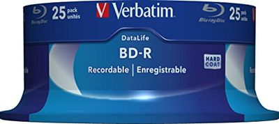Verbatim BD-R SL Datalife - Blu-Ray-schijf 25 GB, 6x brandsnelheid, krasbescherming, 25 Pack Spindle