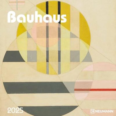 N NEUMANNVERLAGE - Bauhaus 2025 Brochure Calendar, 30 x 30 cm, Wall Calendar with Selected Artworks, International Holidays, Moon Phases and Plenty of Space for Notes