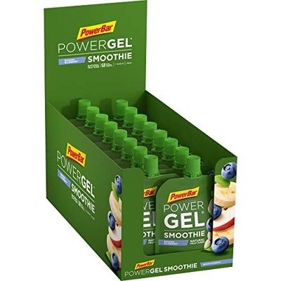 PowerBar PowerGel Smoothies Banana Blueberry 16 x 90 g – wegańska energia smoothie + magnez sód i maltodekstryna