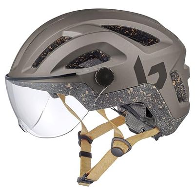 BOLLÉ Eco React Visor Hjälm, Vuxna Unisex, Mörk brons, S