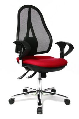Topstar Open Point Sy Deluxe Bureaudraaistoel Met Armleuningen, Één Maat Rood