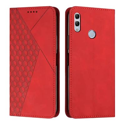 KOUYI Case Compatibel met Huawei Honor 10 Lite, Flip case lederen portemonnee-hoes met standaard en voor Huawei Honor 10 Lite(Rood)