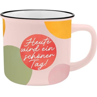 GRUSS & CO 74180 - Tasse XL - Motif aujourd'hui - Tasse préférée en porcelaine - Avec inscription en allemand - 55 cl - Avec banderole cadeau - Cadeau d'anniversaire