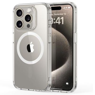 ESR Telefoonhoesje voor iPhone 15 Pro Max, compatibel met MagSafe, bescherming van militaire kwaliteit, vergeling, krasbestendige achterkant, magnetische telefoonhoes voor iPhone 15 Pro Max, klassieke