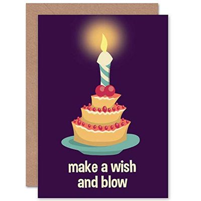 Wee Blue Coo Kartka 'Happy Birthday Birthday CANDLE CAKE CANDLE WISH' prezent