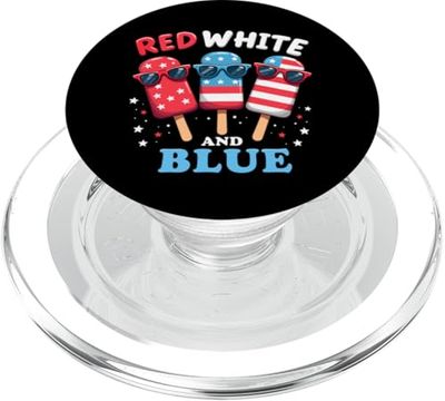 Bandera patriótica americana roja blanca y azul del 4 de julio PopSockets PopGrip para MagSafe