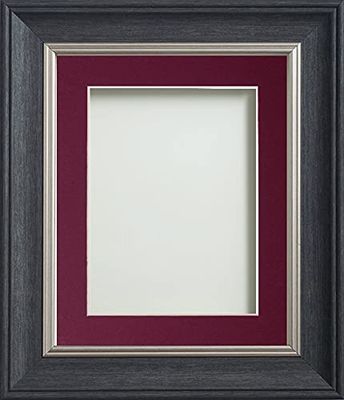 Frame Company Drummond Range Charcoal A3 Picture Photo Frame with Plum Mount for Image A4 * Choice of Sizes* Fitted with Real Glass