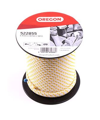 Oregon Starter Rope 4.5 mm x 30.5 m (100 ft) Roll Length, for Chainsaws, Strimmers & Brush Cutters, Polyamide Core, Oil & Petrol Resistant (522853)