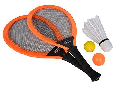 Simba 107412008 - Grote Badminton Set, 2 rackets, 66 cm, 1 zachte bal, 1 plastic bal, 1 shuttle, vanaf 5 jaar