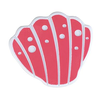 WENKO Adhesivo antideslizante concha rosa juego de 5 - Juego de 5 unidades, plástico, 10 x 10.5 cm, Rosa