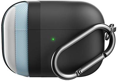 KeyBudz AirPods Pro Case met sleutelhanger Hybrid Shell serie compatibel met AirPod Pro Case Cover (zwart)