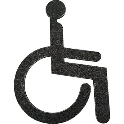 HALCÖ 0113.087.00.0.01 Helcö Toilet Sign for Wheelchair, Toilet Symbol for Gluing, Toilet Sign for Damaged Iron, Galvanised Patinated, Silver