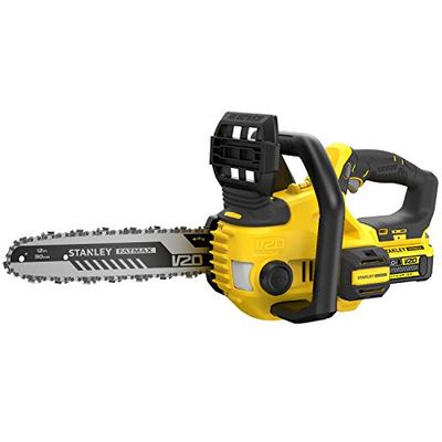 STANLEY Fatmax SFMCCS630M1-QW Kettingzaag met lithiumbatterij, zwaardlengte en zaagcapaciteit 30 cm, dubbele handgreep 18 V 2,0 Ah