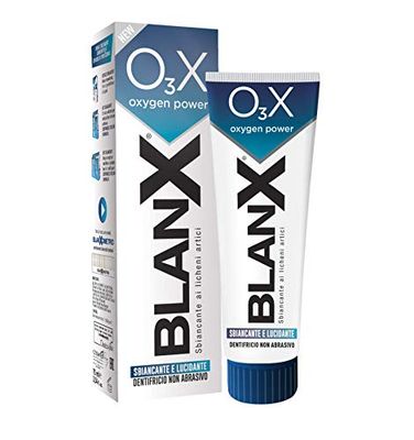 BLANX Tandpasta O3x, tandpasta, bleken, polijsten, natuurlijke tandpasta met actieve zuurstof, natuurlijk vlechtwerk, 75 ml, 1