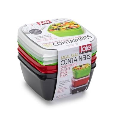 Joie Meal Seal 3-Piece Container Set – Airtight & Portable for On-the-Go Meal Prep and Storage, 4 Cup Capacity
