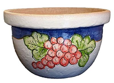 CIOTOLA CACHEPOT CERAMICA DI VIETRI DIPINTA A MANO; DIAMETRO CM. 40 ALTEZZA CM. 24 FIORIERA GIARDINAGGIO VASO TERRACOTTA COTTO MAIOLICA
