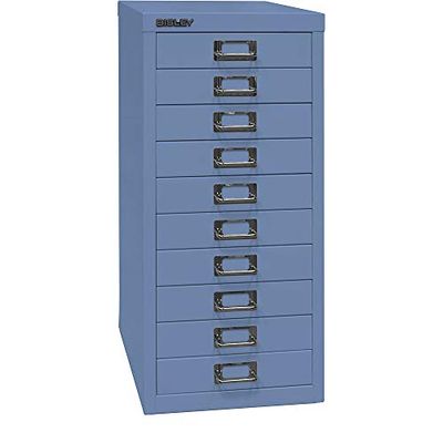 BISLEY MultiDrawer Serie 29, DIN A4, 10 cajones, Metal, 605 Azul, 38 x 27,9 x 59 cm