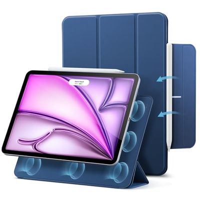 ESR Beschermhoes voor iPad Air 13 inch M2 2024, iPad Pro 12,9 inch (2022/2021/2020), magnetische beschermhoes met trifold-houder, magneetsluiting, houder voor Pencil Pro/Pencil USB-C, automatische