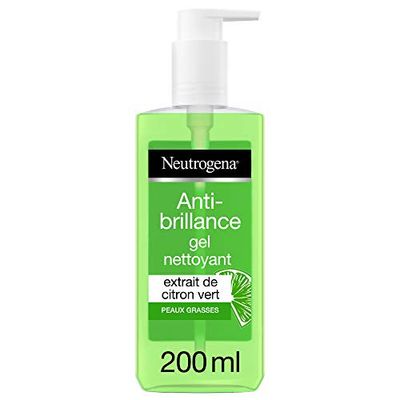 Neutrogena - Gel Nettoyant Anti-Brillance Citron Vert (flacon-pompe de 200 ml) – Nettoyant visage pour peaux grasses et zones brillantes – Soin visage pour un effet matifiant longue durée