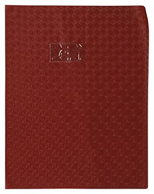 Calligraphe 72426C Un Protège-Cahier Grain Losange Brun - 24x32 cm - 18/100ème avec Porte-Étiquette - PVC Opaque