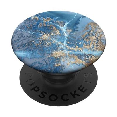 PopSockets Effetto-Marmo-Blu-Oro - Disegno-Marmorizzato-Blu PopGrip: Impugnatura per Telefoni Cellulari e Tablet Intercambiabile